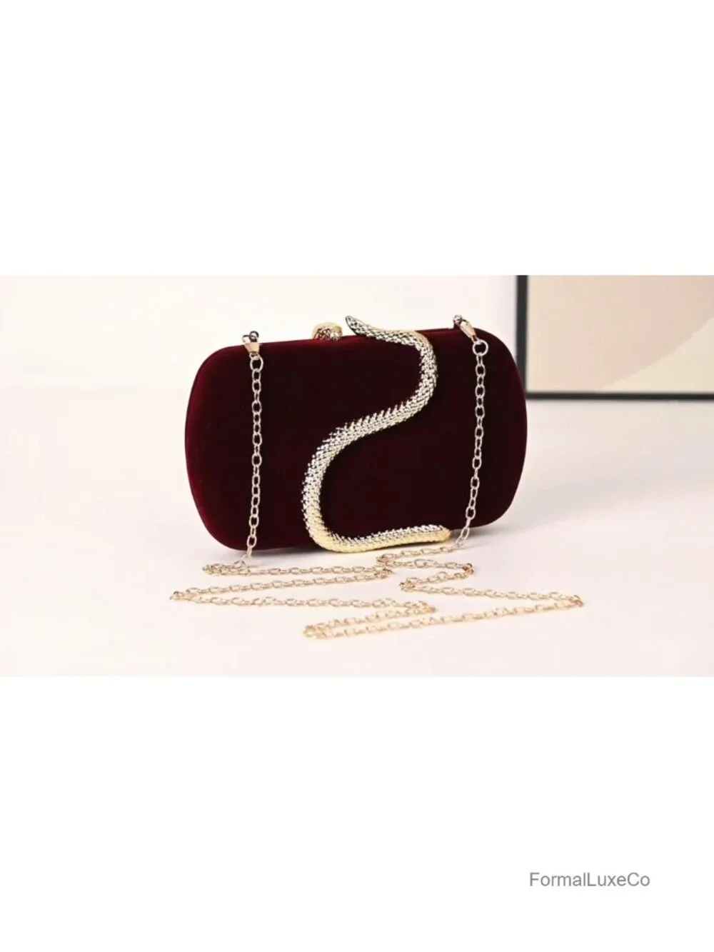 Velvet Evening Clutch Purse with Chain Magnetic Lock Shoulder Handbag
